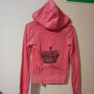 VGUC ~ Juicy Couture Classic Y2K Velour Track Jacket /Hoodie  (Women's Size: XS)